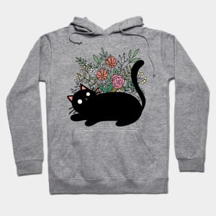 Cute Cat With Flowers | Handmade Illustration | Kawaii Gift | By Atelier Serakara Hoodie